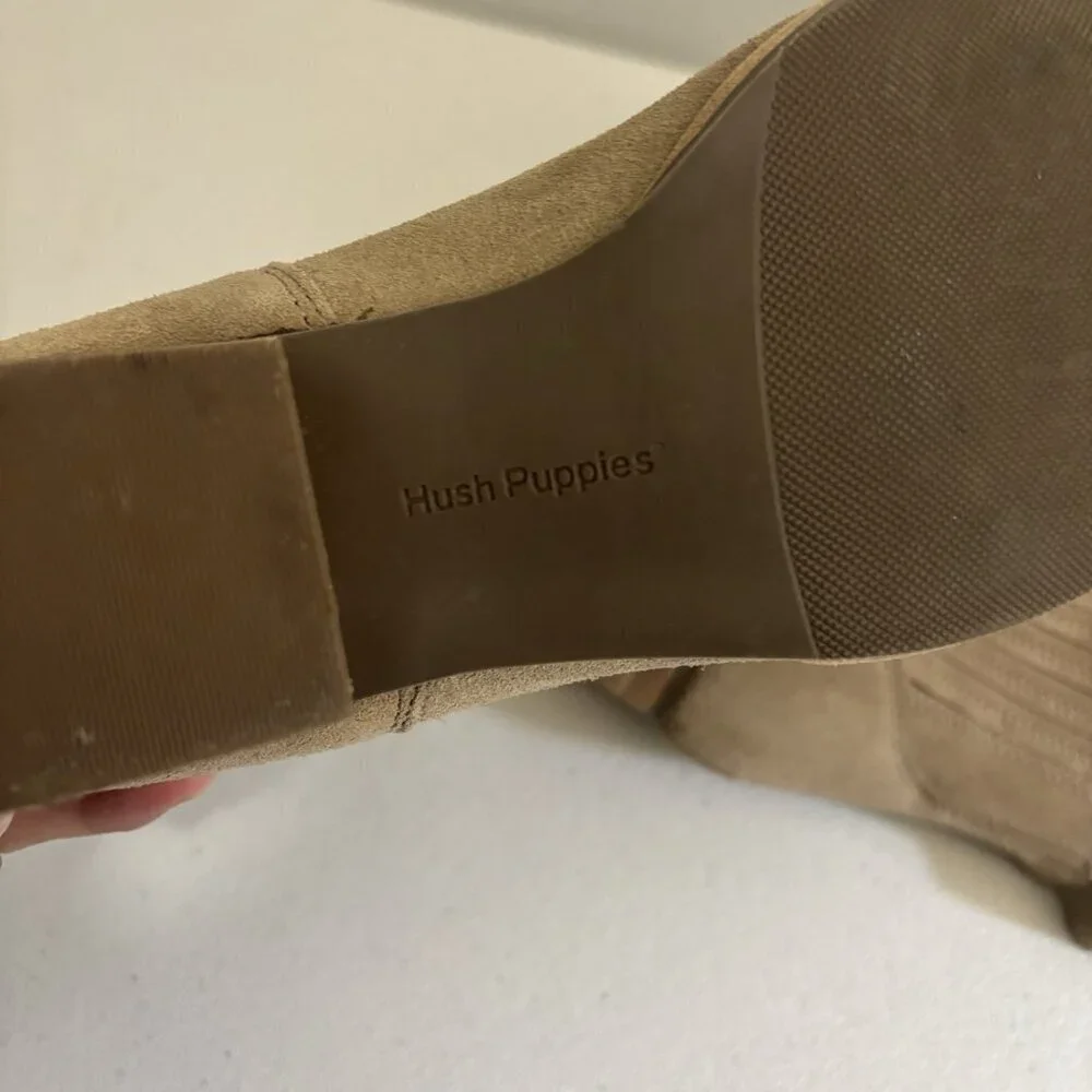 Hush Puppies Sierra Chelsea Suade Taupe Ankle Boots Women's Size 7.5 M